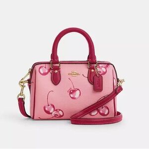 🍒2024 Coach Cherry Print Mini Rowan NWT🍒